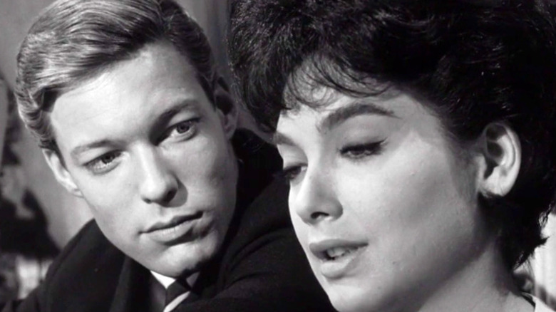 James Kildare (Richard Chamberlain) stares closely at Janey (Suzanne Pleshette) in Dr. Kildare