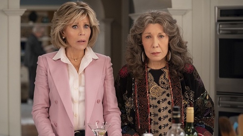 Grace and Frankie looking shocked