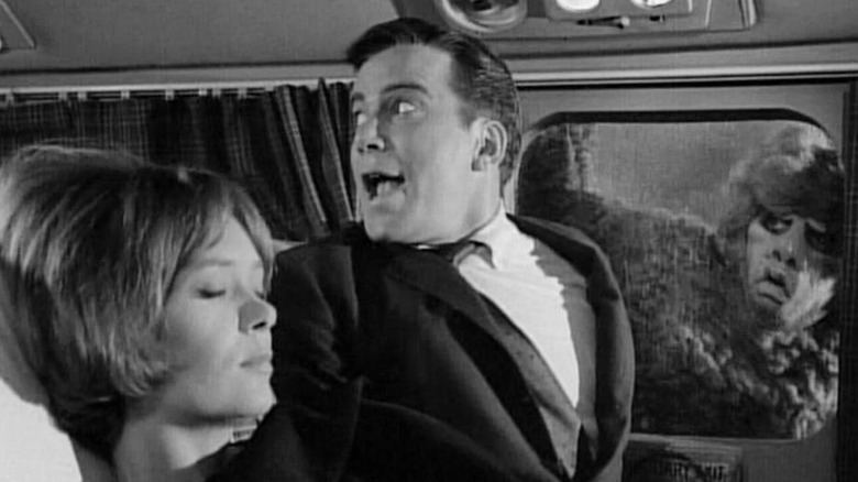 Robert Wilson (William Shatner) spots a gremlin in The Twilight Zone