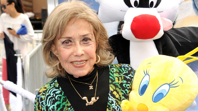 June Foray attends the premiere of Happy Feet 2 with some of her cartoon friends.