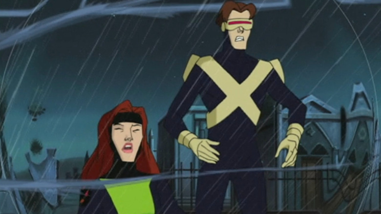 Jean Grey and Cyclops looking concerned on "X-Men: Evolution."