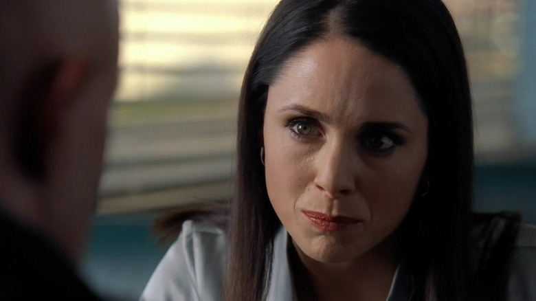 Laura Fraser as Lydia Rodarte-Quayle looks tense on Breaking Bad