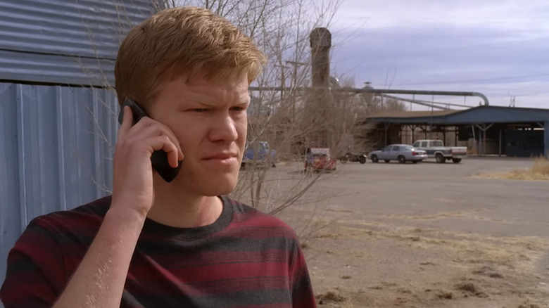 Jesse Plemons as Todd Alquist talks on a phone on Breaking Bad
