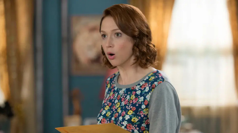 Kimmy Schmidt (Ellie Kemper) reacts in surprise in Unbreakable Kimmy Schmidt