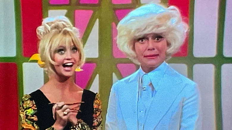 Goldie Hawn and Carol Channing goofing around on Rowan & Martin's Laugh-In