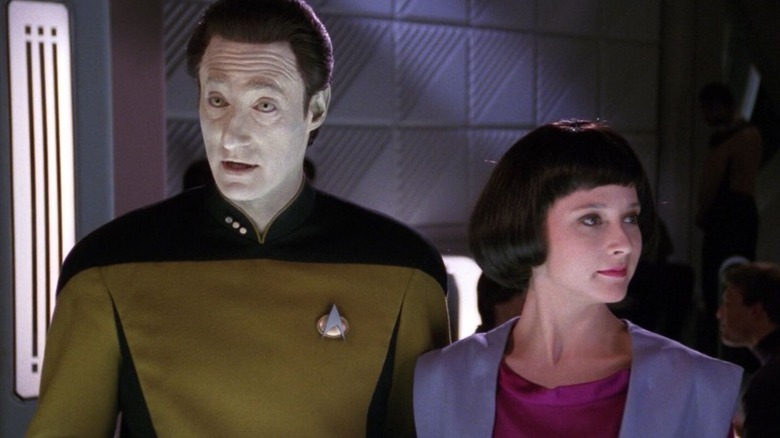 Data (Brent Spiner) introduces Lal (Hallie Todd) in Star Trek: The Next Generation