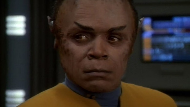 Tuvix (Tom Wright) stares defiantly in Star Trek: Voyager