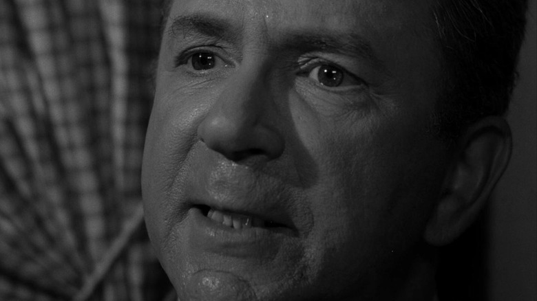 Dr. Stockton (Larry Gates) pleads his case in The Twilight Zone episode The Shelter