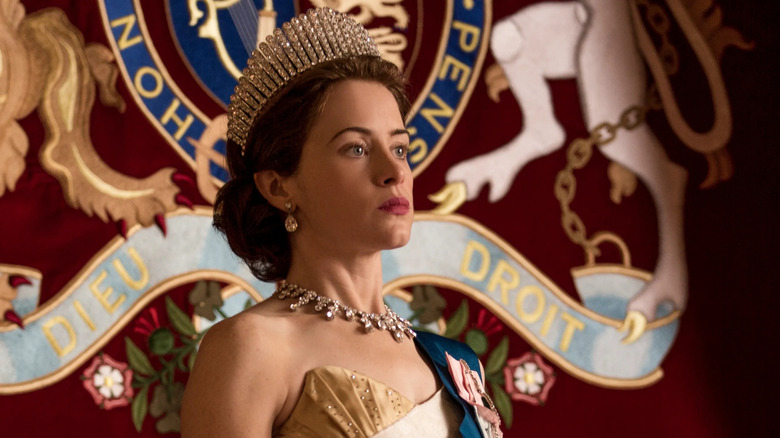 Queen Elizabeth II (Claire Foy) keeps calm and carries on in The Crown