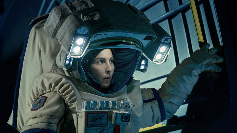 Jo Ericsson (Noomi Rapace) moves in a spacesuit in Constellation