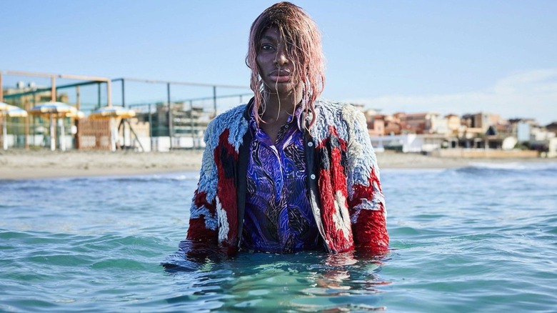 Arabella Essiedu, wading through water in I May Destroy You.