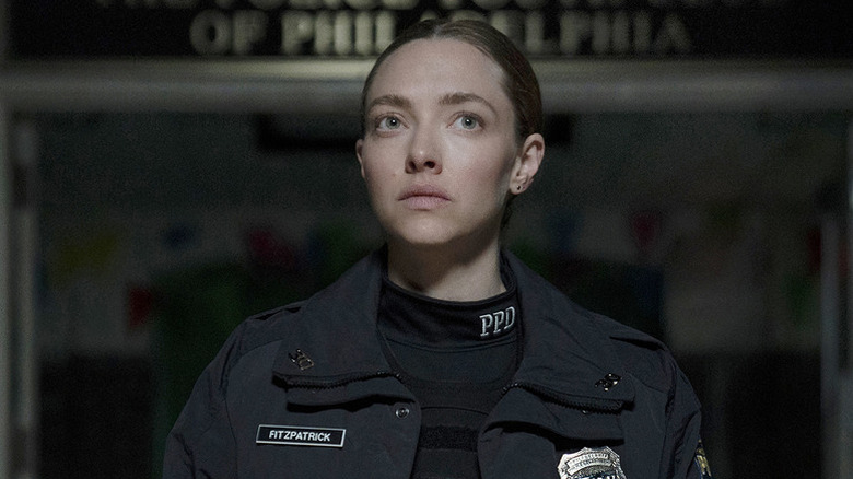 Amanda Seyfried as Mickey wearing cop uniform in Long Bright River