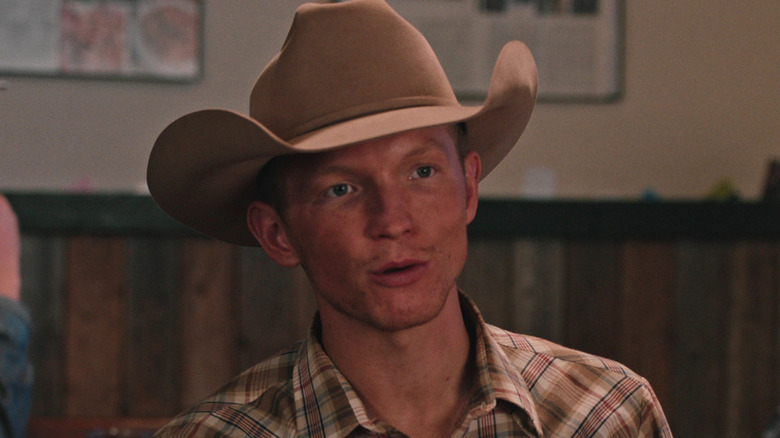 Jimmy (Jefferson White) sitting down on "Yellowstone."