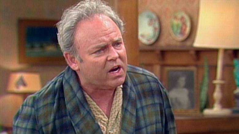 Archie (Carroll O'Connor) wearing a bathrobe on All in the Family
