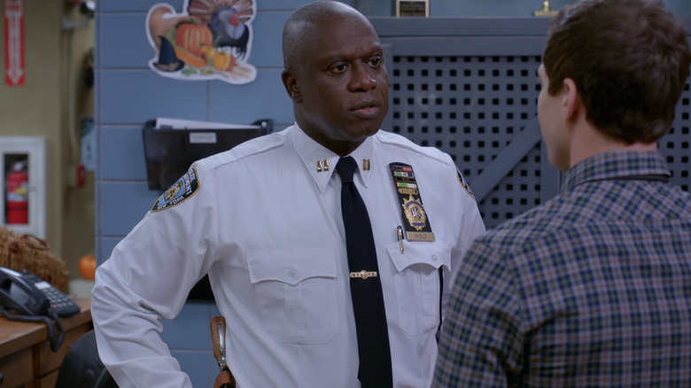 Holt (Andre Braugher) in the bull pen on Brooklyn Nine-Nine