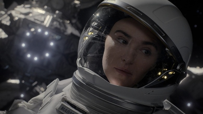 Samantha Massey (Tyner Rushing) looks to her left while in a spacesuit in For All Mankind