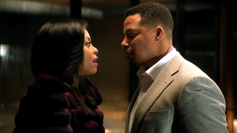 Taraji P. Henson's Cookie Lyon speaking to Terrence Howard's Lucious Lyon on Empire