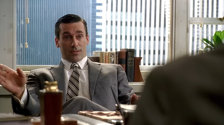 Jon Hamm's Don Draper sitting in his office on Mad Men