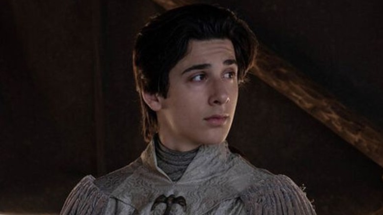 Robin Arryn (Lino Facioli) looking to his right on Game of Thrones