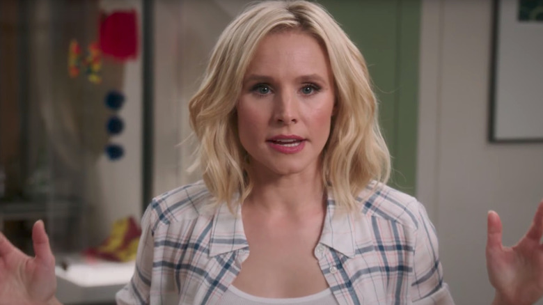 Eleanor (Kristen Bell) discovering it's the bad place on The Good Place