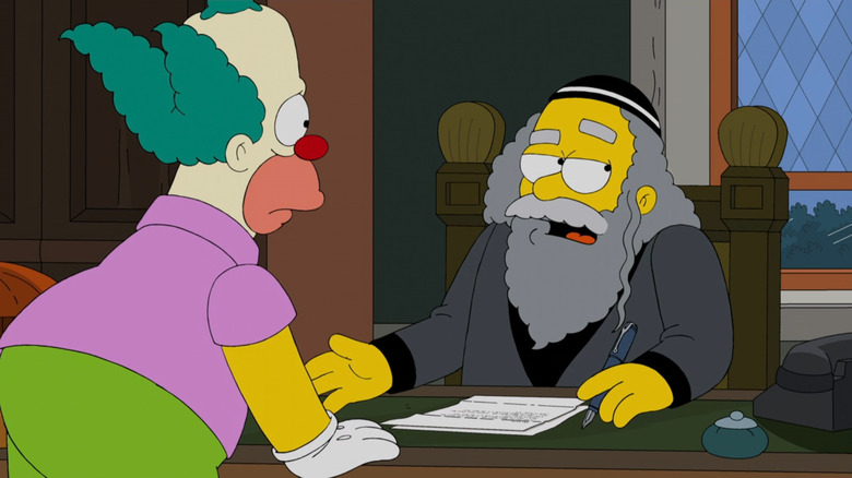 Krusty watching his father die on The Simpsons