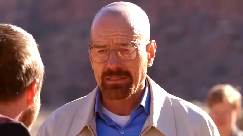 Walt talking to Jesse in the desert
