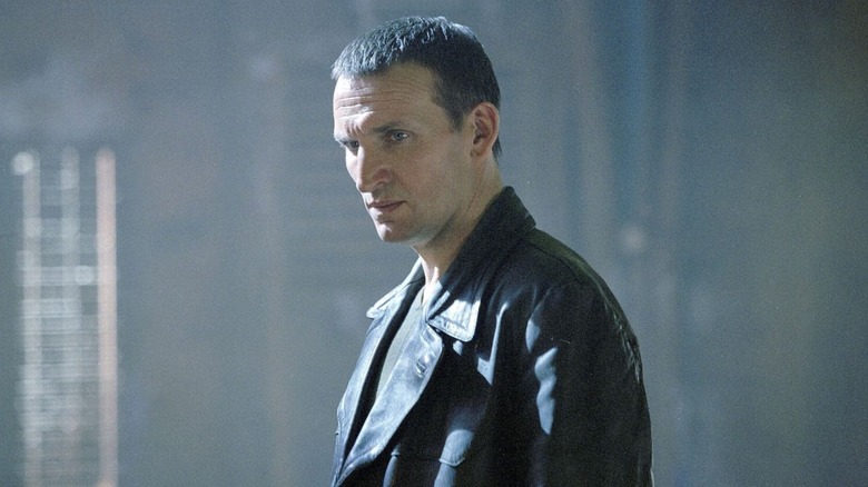 Christopher Eccleston as the Time Lord looks intense on Doctor Who