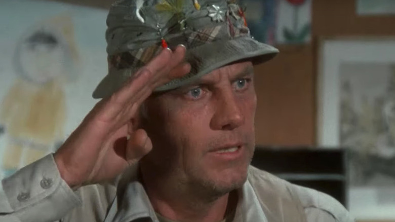 McLean Stevenson as Col. Henry Blake salutes on M*A*S*H