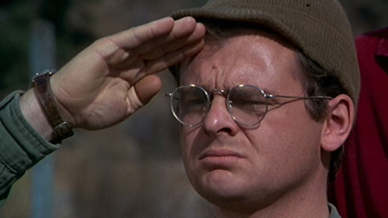 Radar O'Reilly (Gary Burghoff) emotionally salutes on M*A*S*H