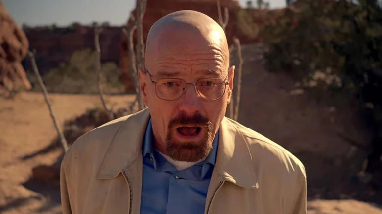 Walter White (Bryan Cranston) stares in shock outside in Breaking Bad
