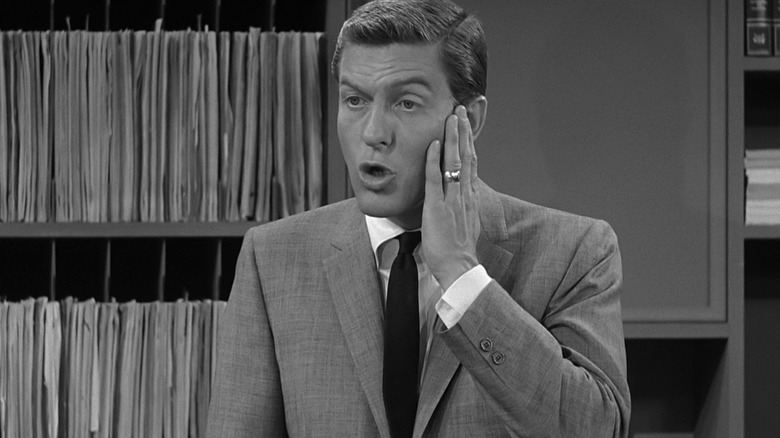 Rob Petrie (Dick Van Dyke) is incredulous in The Dick Van Dyke Show