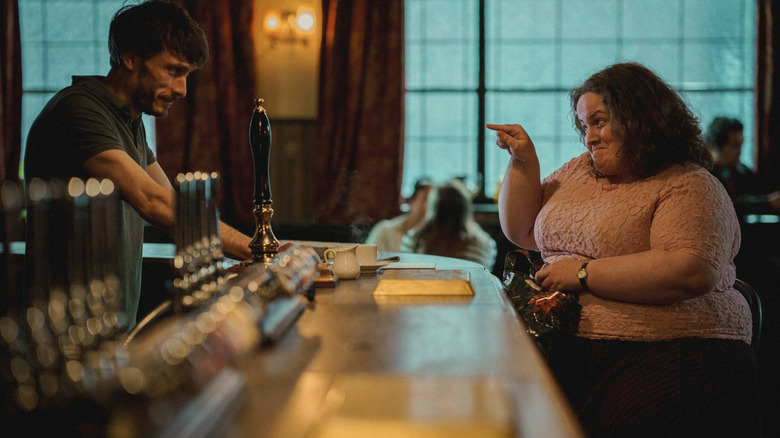 Martha (Jessica Gunning) pointing at Donny (Richard Gadd) on Baby Reindeer