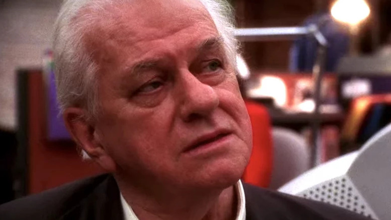 Charles Durning's Ernie Yost looking thoughtful on NCIS