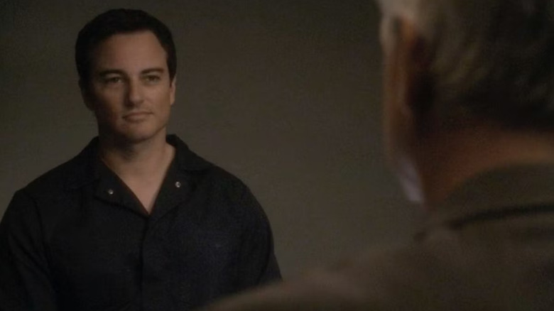 Kerr Smith's Jonas Cobb facing Mark Harmon's Leroy Jethro Gibbs on NCIS