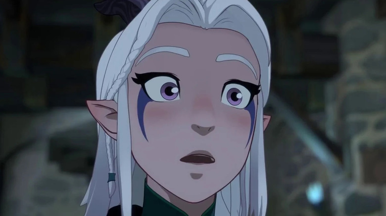 Rayla (Paula Burrows) reacts in surprise in The Dragon Prince