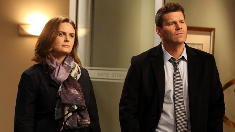 Brennan and Booth look frustrated in Bones