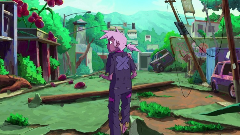 Kipo Oak walking through the wasteland on Kipo and the Age of Wonderbeasts S1E1