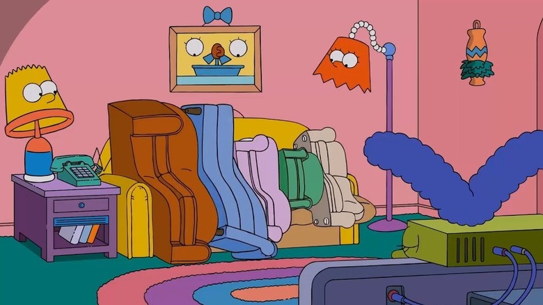 The Simpsons ARE the furniture in this Simpsons couch gag