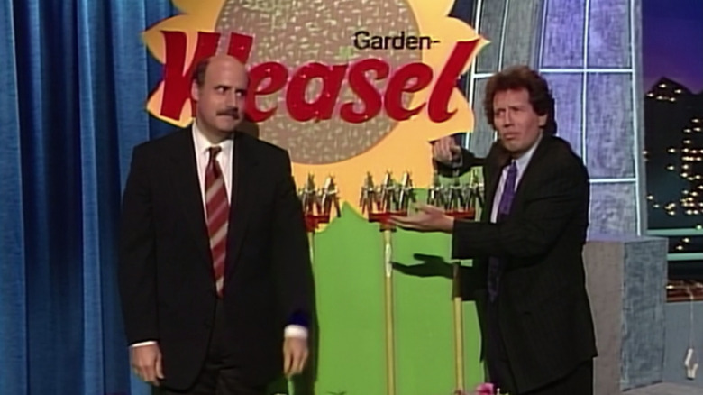 Larry and Hank do a promo for the Garden Weasel in "The Larry Sanders Show"