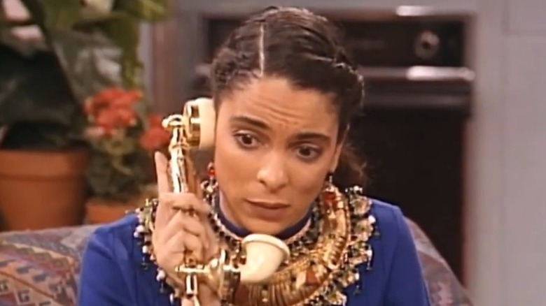 Whitley Gilbert talking on the phone on A Different World S5E11