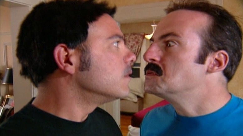 David Cross and Bob Odenkirk as two guys facing each other down in Mr. Show