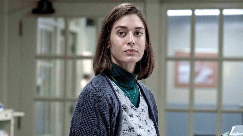 Lizzy Caplan as Annie Wilkes looks intense on Castle Rock