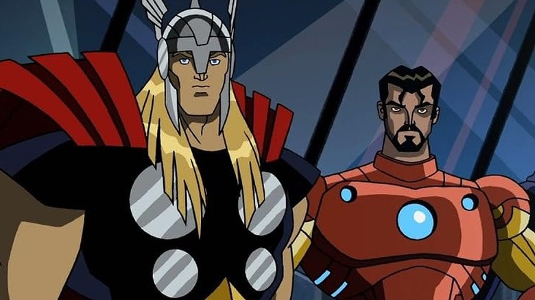 Thor and Ironman standing together in Avengers: Earth's Mightiest Heroes