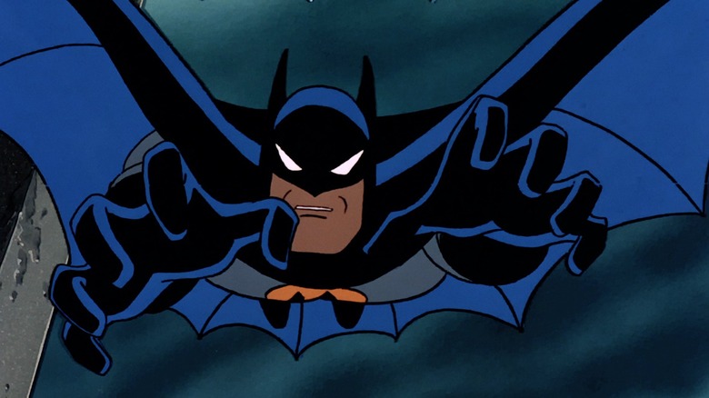 Batman leaping into action in Batman: The Animated Series