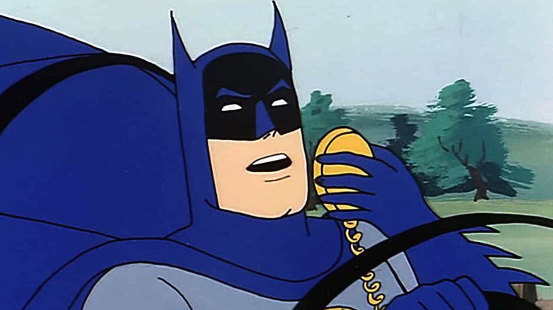 Batman talking on his radio in Super Friends