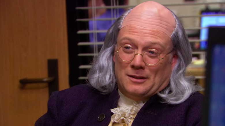 Andy Daly as a Ben Franklin impersonator in "The Office."