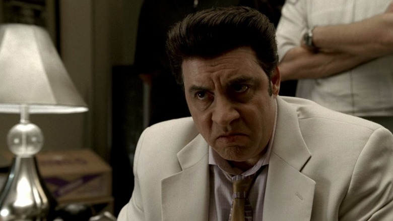 Silvio (Steven Van Zandt) sitting on the couch on The Sopranos S6E3