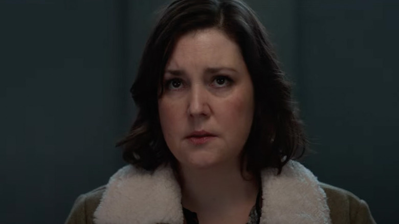 Melanie Lynskey as Shauna looking worried in Yellowjackets