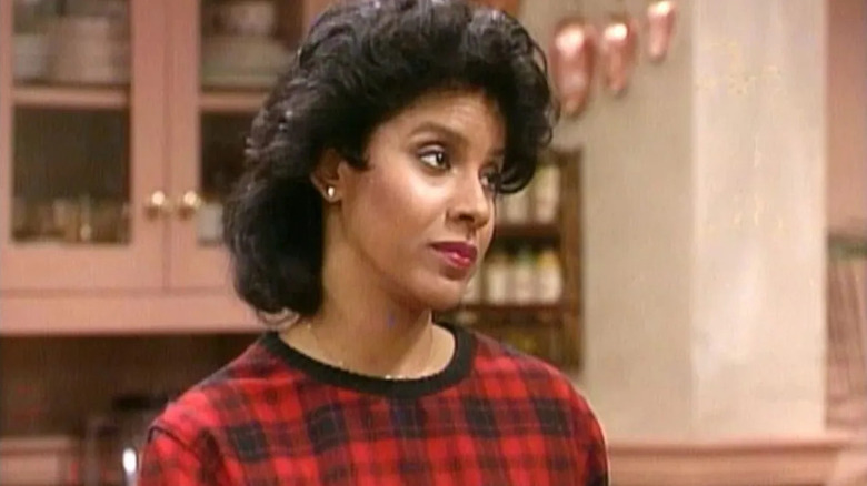 Phylicia Rashad as Clair Huxtable looking disappointed in The Cosby Show