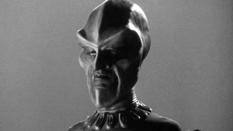 Alien with long bumpy head in The Outer Limits